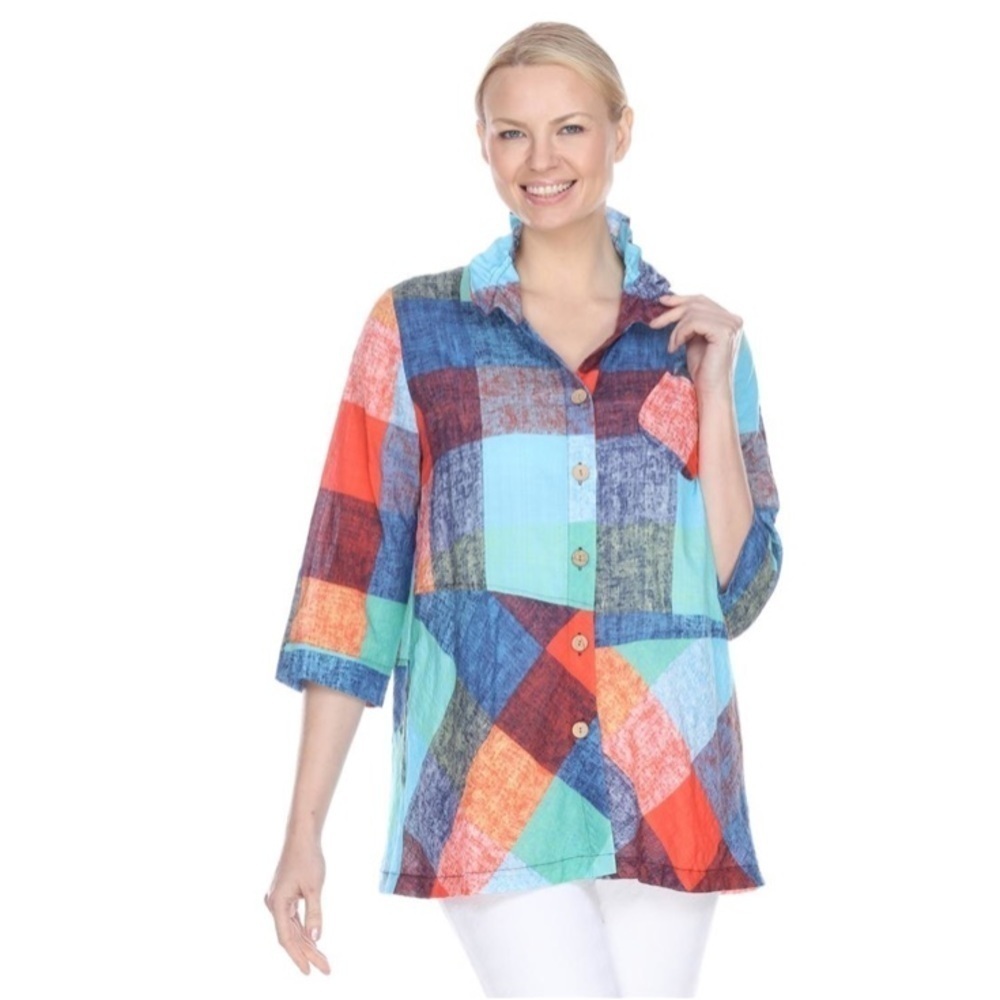 Terra Bright Button Down Top